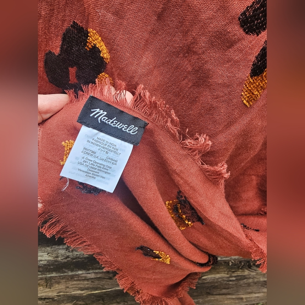 Madewell embroidered pansy scarf